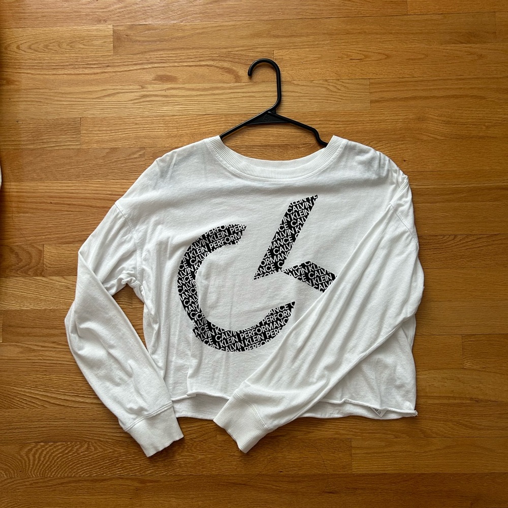 White Long Sleeve Graphic Top